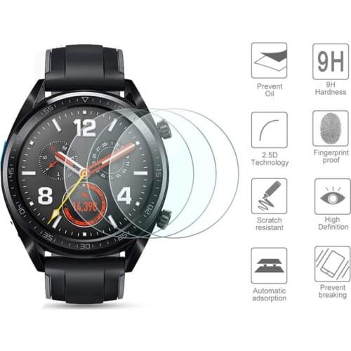 For Huawei Watch GT Tempered Glass Film Smart Sports Watch Film Protective Screen Protector Guard Anti Explosion Anti-shatter
