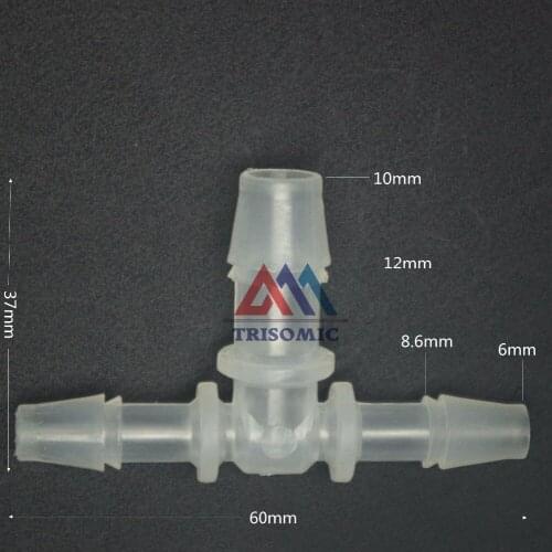 6mm*10mm*6mm T type Reducing Connector Tube Joiner Material PP Plastic Fitting Fish Tank Airline Aquarium
