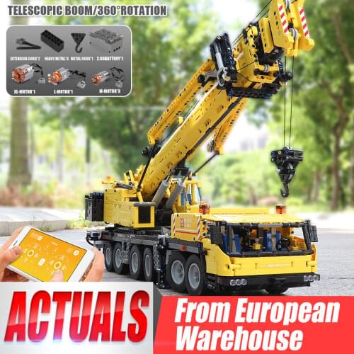 MOULD KING 17013H Assembly High-Tech Toys The APP RC Motorized Yellow GMK Crane Model Building Blocks Bricks Kids Christmas Gifs