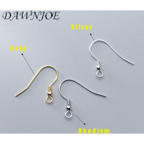 925 Sterling Silver Earrings Hooks Silver/Gold/Rhodium DIY Making Earrings jewelry Supplies Accessories Finding