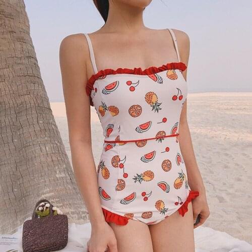 Retro Print Halter One-piece Swimsuit Sexy Camisole Slim Women Monokini 2021 Girls Beach Bathing Suit Swimwear