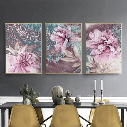 Triptych Abstract Flowers diy Diamond Painting Diamond Embroidery Full square round drilling 5d Diamond Mosaic kits DecorZP-3671