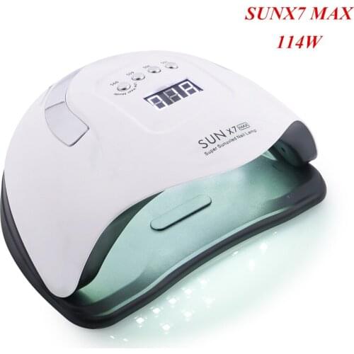SUNX7 MAX 114W High Power UV Lamp 57leds Fast Curing Gel Polish Nail Dryer with 10s/30s/60s Timer Setting Smart Sensor Nail Tool