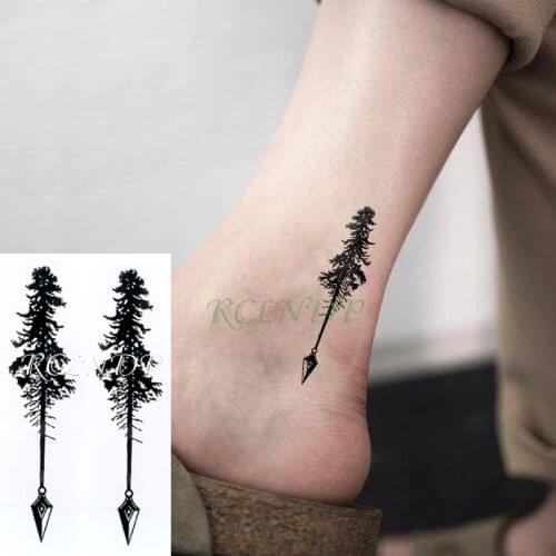 Waterproof Temporary Tattoo Sticker Arrow Tree Fake Tatto Flash Tatoo Tatouage hand foot arm belly neck For Men Women girl