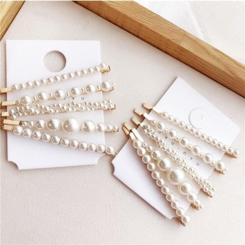 Korea Fashion pearls Hair Clip Barrettes for Women Girls Pearl Flowers Hair clips Hairpins Hair Accessories set wholesale