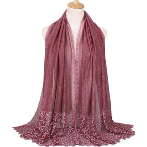 Women flower lace scarf polyester muslim hijab shawls wraps headband fashion autumn scarves/scarf 11 color 180*70cm 10pcs/lot