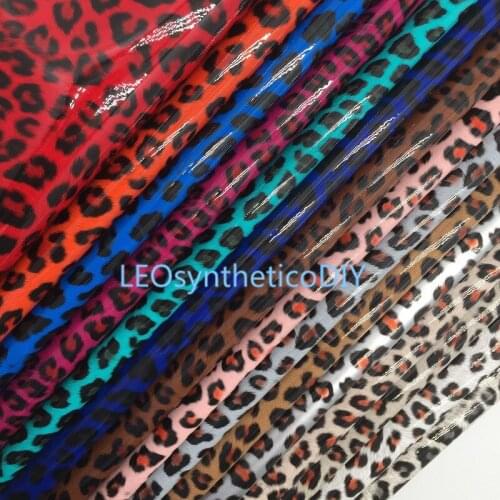 1PC 21X29CM Leopard Printed Synthetic Leather, Smooth PU Leather Fabric Sheets For Making Bows LEOsyntheticoDIY T524