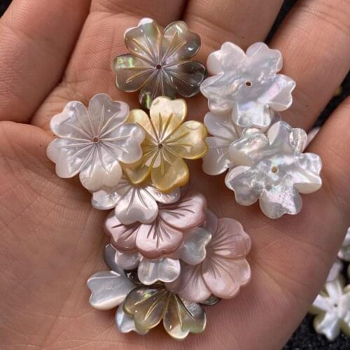 1Pcs Shell Beads Carved-flowered Accessories Loose Shell Beads For Jewelry Making Bracelet Earring Handiwork Sewing Accessory