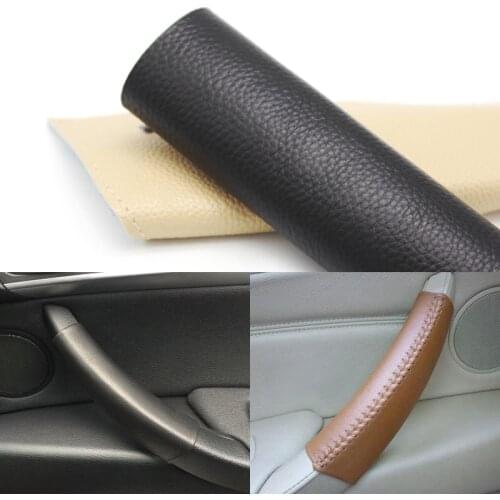 1pc Cow Leather Car Door Handle Protective Cover Trim For BMW X5 E70 X6 E71 2007 2008 2009 2010 2011 2012 2013