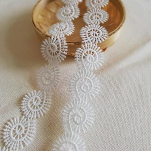 19yards 2.8cm flower water soluble milk silk lace trim fabric ribbon bar code wedding dress Clothing DIY decoration accessories