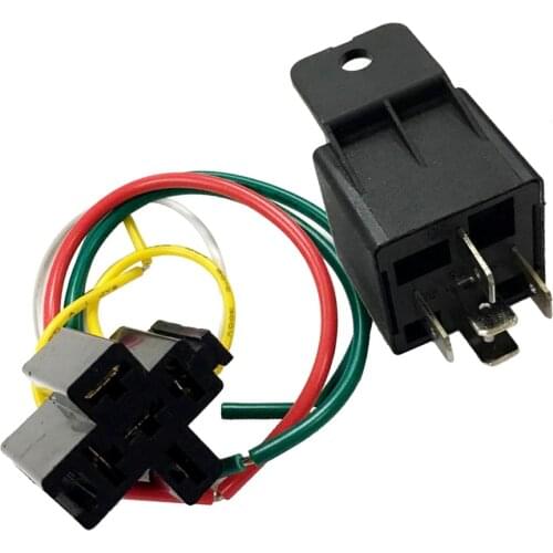24V DC 40Amp 5Pin SPDT Automotive Car Van Vehicle Relay Harness Set with Interlocking Socket