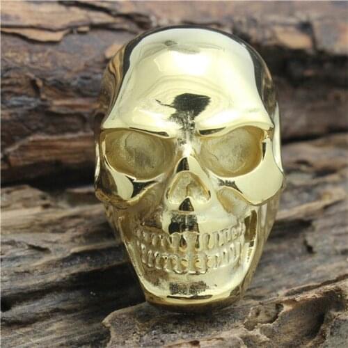 316L Stainless Steel Golden Polishing Skull Ring Mens Ghost Skull Ring Hot