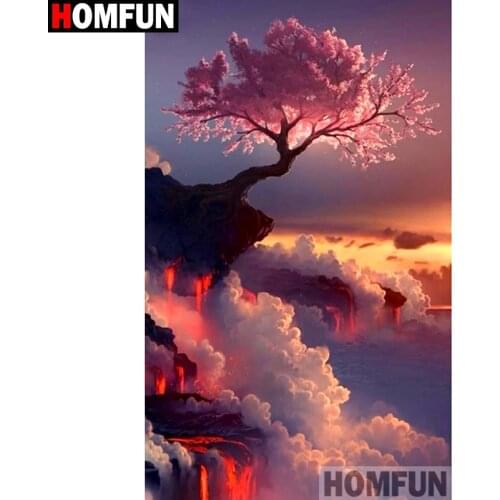 HOMFUN Full Diamond Embroidery Diy 5D Diamond Painting Cross Stitch "Tree scenery" Full Drill Home Room Decor A27240