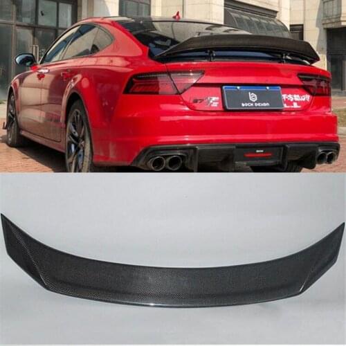 CEYUSOT Car Accessories For AUDI A7 S7 RS7 Carbon Fiber Spoiler 2011-18 Rear Roof Spoiler Tail Fin Wings Decoration Car Styling
