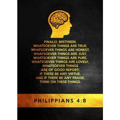 Bible Quote Giclee Prints And Poster Inspirational Picture Vintage Religious Christian Painting Canvas Black Gold Contrast Color