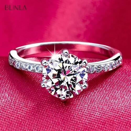BLINLA 2019 Fashion Classic Six Claw AAA Zircon Wedding Rings for women Jewelry Wedding Engagement Female Crystals Ring Gift