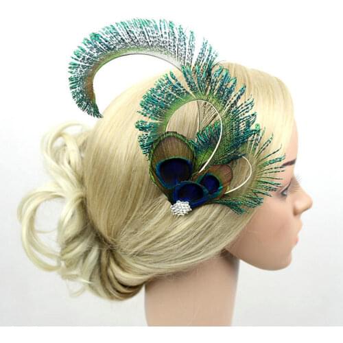 Fascinator Peacock Feather Hair Clip Hat Ladies Day Ascot Race Wedding Party Accessories Wedding Hair Accessories Bridal Crown