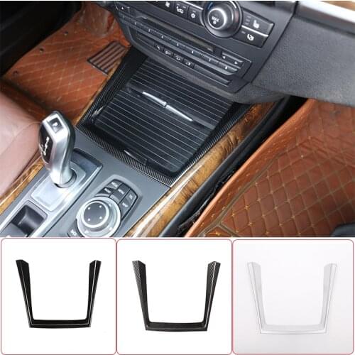 For BMW X5 E70 2008-2013 ABS Interior Car Center Console Frame Decoration Water Cup Holder Frame Trim Strip Car Accessories
