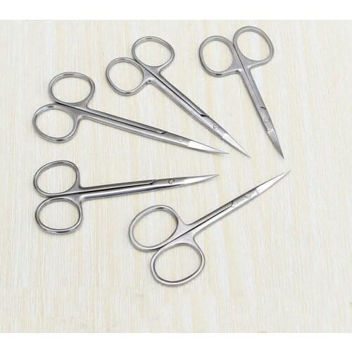 Double eyelid scissors beauty plastic equipment express fine surgical scissors microscopic fine stainless steel scissors with go