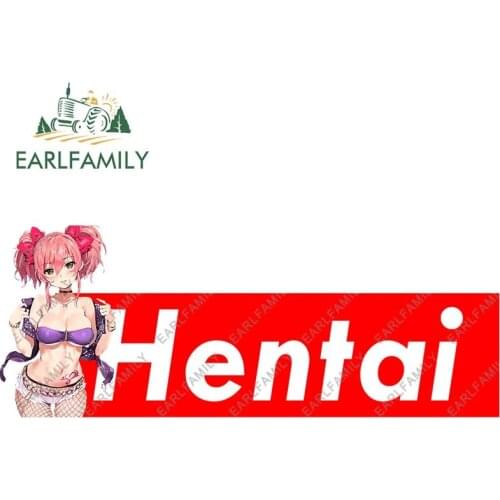 EARLFAMILY 13cm x 5cm for Hentai Sexy Anime Car Stickers Camper Decal Motorcycle Vinyl Car Wrap Waterproof Sunscreen Sticker