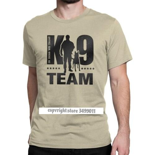 K9 Team K9 Unit Malinois T Shirts Men Casual Tops T Shirt Belgian Dog Tshirts Camisas Graphic Funny Tshirts