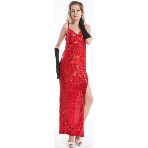 XXL Jessica Rabbit Costume Sequin Dress Fancy Dress Outfit