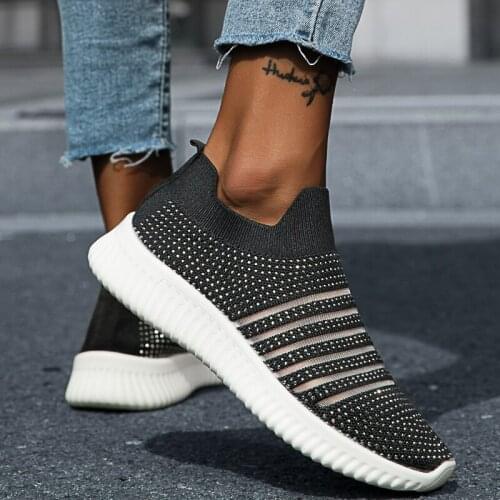 Fashion Womens Soft Socks Sneakers 35-43 Size Breathable Comfortable Flat Shoes Ladies Mesh Walking Jogging Casual Shoes