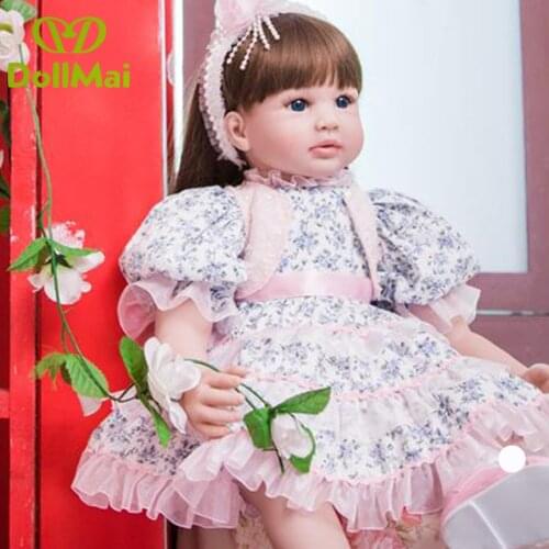 24" bebe doll reborn toys soft cloth body silicone reborn babies pink clothing set girl dolls toys xmas gift bonecas