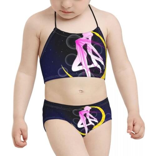 2021 Japanese Anime Chibi Kid Girls Swimsuit Children Print Pink Sailor Princess (8) Bikini Wholesale Baby Girl Swimming Suit