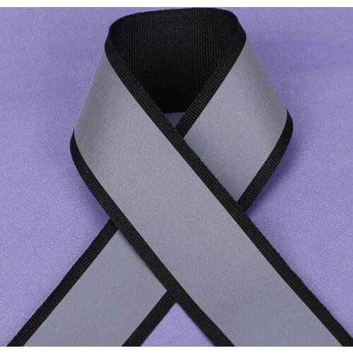 100 Meter,4*3cm width,Black Reflective Fabric Ribbon Webbing Reflection Strip Edging Braid Sewing accessories