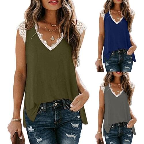 Summer Women T-Shirts Fashion Lace Splicing V-Neck T-Shirt Tops Ladies Casual Loose Basic Tops Plus Size Female Pullover Top Tee
