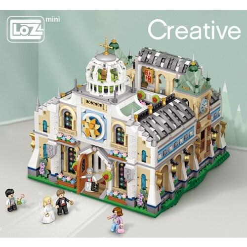 LOZ new product wedding church hall small particles assembled building blocks folding building toy model three-dimensional