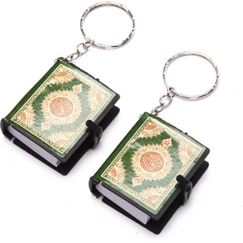 Cute Yellow Mini Arabic Quran Islamic Keychain Women Allah Real Paper Can Read Pendant Keyring Fashion Religious Jewelry