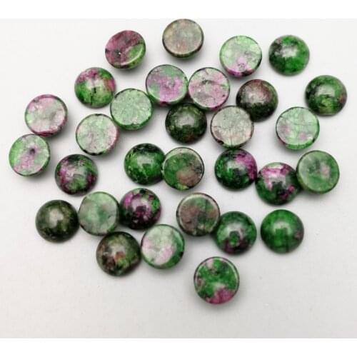 Fashion Natural epidote stone beads no hole 8mm round cab cabochon for jewelry Accessories wholesale 50pcs/lot free shipping