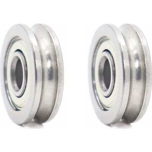 MR83ZZ Outer Ring With U groove Stainless Bearings 3*8*3 mm 2PCS Miniature MR 83 ZZ U Groove Wheel Bearings