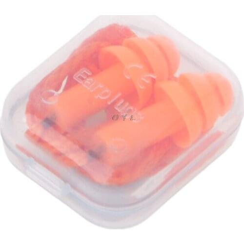 Soft Silicone Wired Ear Plugs Noise Reduction Caps Earmuffs Hearing Protection