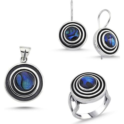 Silverlina Silver Abalonlu Handmades Set