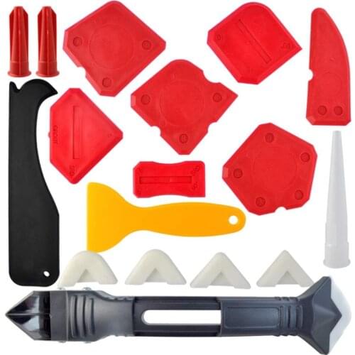 Free Shipping 18 Pieces Caulking Tool Kit 3 in 1 Caulking Tools Silicone Sealant Finishing Tool Grout Scraper Caulk Remover