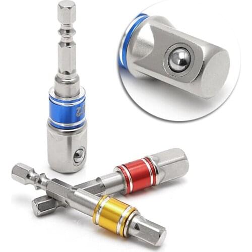 3Pcs drill bit connecting rod set drill socket adapter 1/4 3/8 1/2 size hexagon shank square bit drill bit socket connecting rod