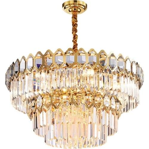 LED Modern Art Deco Crystal Stainless Steel Gold Pendant Lights.Pendant light Suspension Luminaire Lampen For Dinning Room