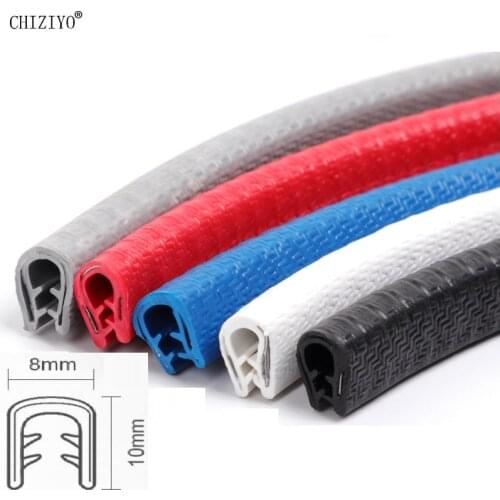 5M 10M Car Door Edge Guard Scratch Strip With Steel Ring Protector Anti Collision Rubber Sealing Trim Side Decorative Sticker