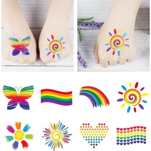 Rainbow Tattoos Temporary Tattoos Body Sticker Waterproof Decor Temporary Tattoo for Women Party Sticker тату временные женские