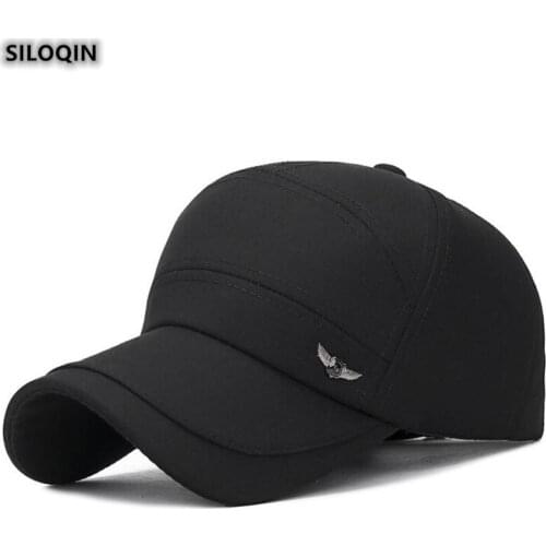SILOQIN Trend Mens Cap Snapback Spring New Cotton Baseball Caps Adjustable Size Brands Sports Cap Elegant Leisure Tongue Hat