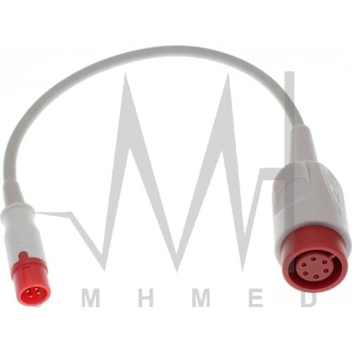 Compatible with Biolight A2 A3 A5 A6 V6 Monitor the Extension Line,4P F to 6P M IBP Cable of Pressure Transducers