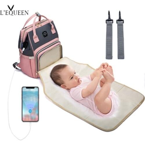 LEQUEEN Diaper Bag Baby Care Nappy Bag Large Stroller Bag Organizer with Changing Pad Backpack Outdoor Travel Backpack Mommy Bag