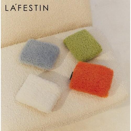 LA FESTIN Designer 2021 New Fashion Bag Trendy Coin Purse Clutch Wool Small Bag Niche Purses Simple Wallet All-match Phone Bags