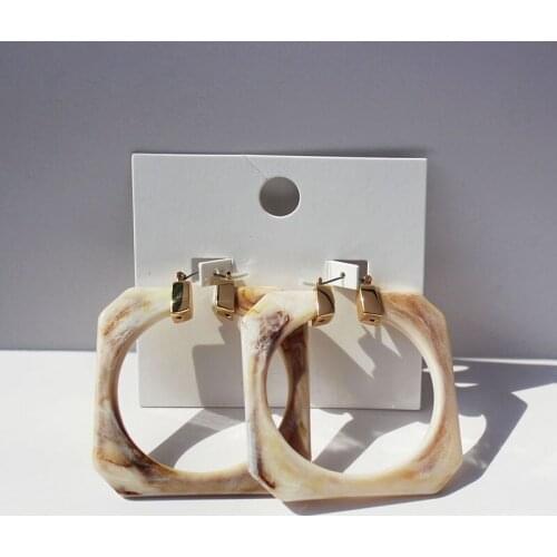 TARCLIY Trendy Geometric Square Acetate Earring Exaggerated Temperament Hollow Round Hoop Earring Women Daily Jewelry 202103