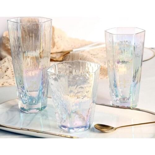 Rainbow Color Whiskey Glass Cup Transparent Heat Resistant Food-Grade Whiskey Tumbler Radiance Kitchen Tools for Summer