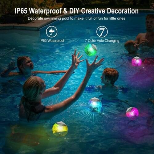 2021 New Outdoor Floating Underwater Ball Lamp Solar Powered Color Changing Swimming Pool Party Night Light For Yard Pond Garden