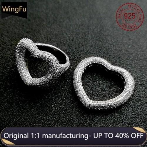 S925 sterling silver monaco jewelry love heart inlaid zircon fashion women ring luxury brand birthday gift